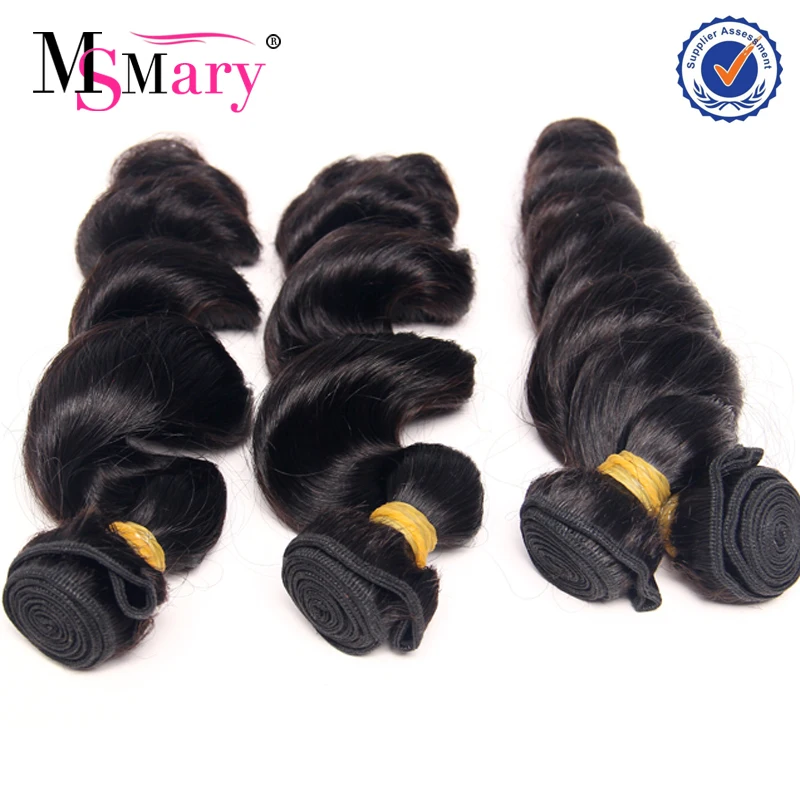 

Ms Mary human hair brazilian bundles natural black virgin brazilian hair loose wave