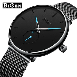 BIDEN 0124 M Casual Watches For Men Stainless Steel Ultra-thin Clock Drop Shipping Quartz Business Casual Men's Luxury Wrist Wat