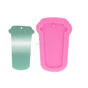 Image of S518 Shiny keychains mould Silicone travel mug coffee cup mold for key chain
