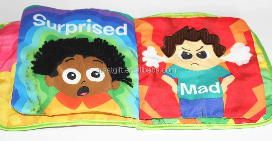 
english book Educational Soft baby cloth photo book Fabric Lamaze kids cloth books 