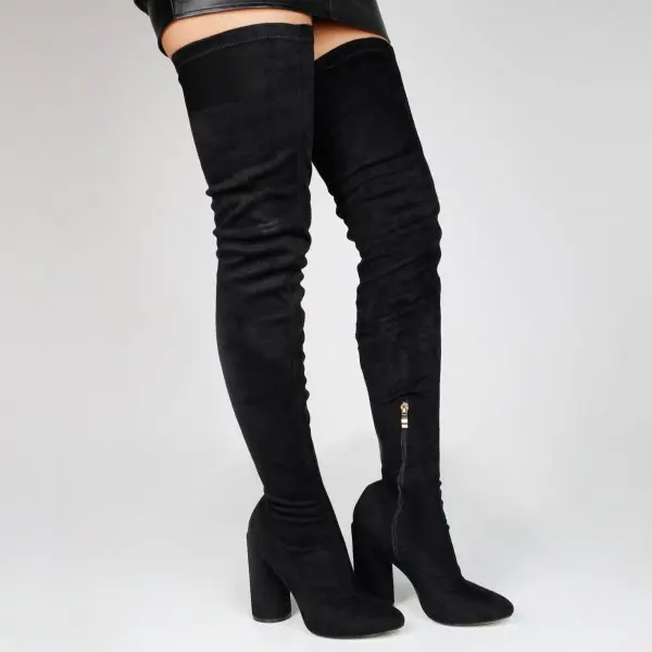 thigh high black boots for women