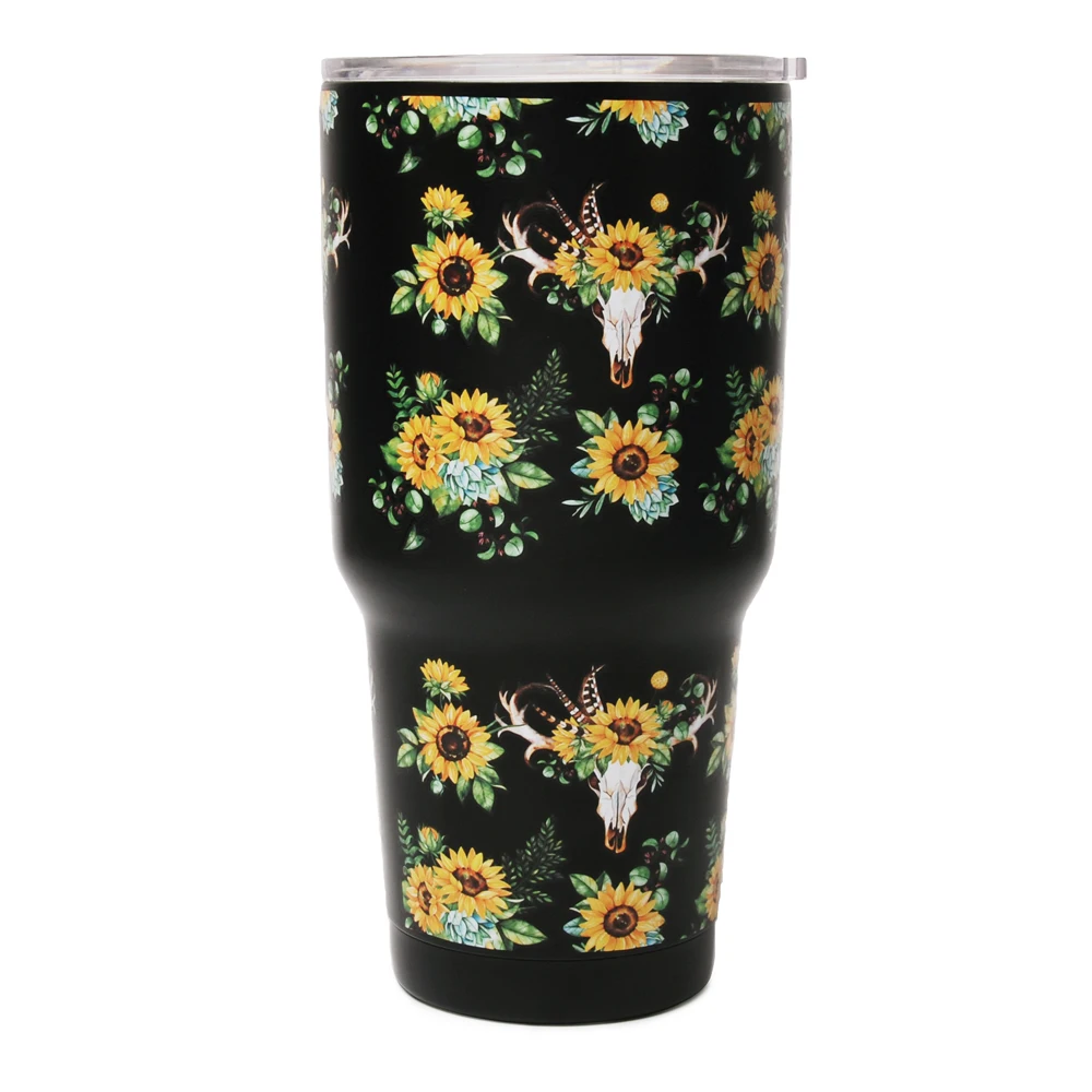 

Wholesale 30oz Sunflower Tumblers 30oz Stainless Steel Cup 30oz Insulated Double Wall SS Tumblers With Screw Lid DOM-1081175, Sunflower, cactus, leopard and etc.