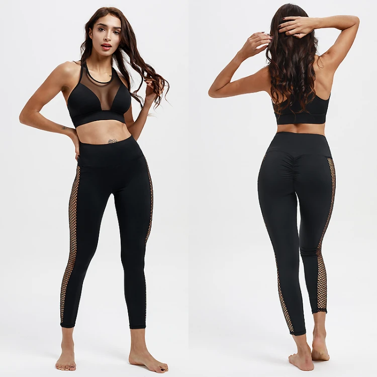 Black Gym Leggings Mesh