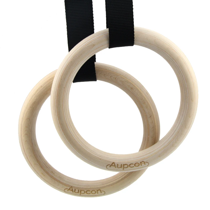 

High Quality Wooden Gym Rings For Strength Training Durable Fitness Exercise Gymnastic, Wooden color