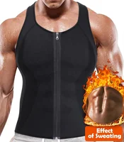 

Men Neoprene Hot Sauna Sweat Suit Zipper Compression Tank Top Shirt Weight Lost Waist Trainer Vest Slim Belt Workout Breathable