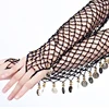 Unique oriental belly dance net beaded glove with coins
