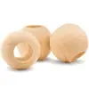 Wooden Beads 1" inch x 3/8" Hole | Pack of 50 Unfinished Round Wooden Bead Supplies Easily Threads Smooth Natural Finish