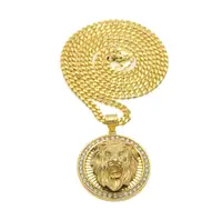 

Men's Hiphop 18K Gold Roaring Lion Head Pendant Necklace