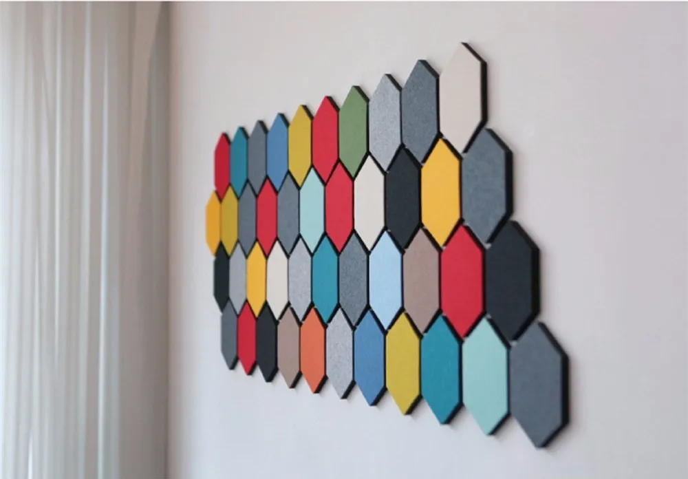 Decorative Felt Wall Panels Hexagonal Felt Wall Stickers For Home Deco