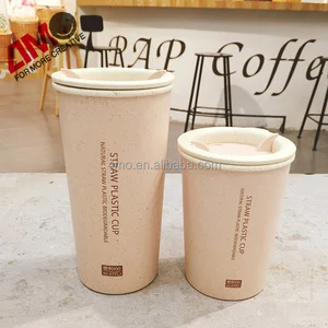 Eco-friendly Wheat Straw Lightweight Cup Biodegradable Mug Plastic Tumbler for Water, Coffee, Milk