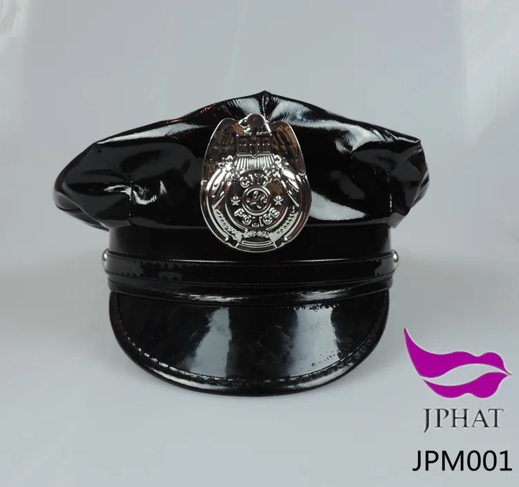 Black Leather Chain Police Officer Military Hat Service Cap Buy