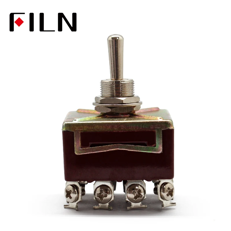 On Off On 3 Positions Screw12 Pins Selflock Toggle Switch Dpdt 15a