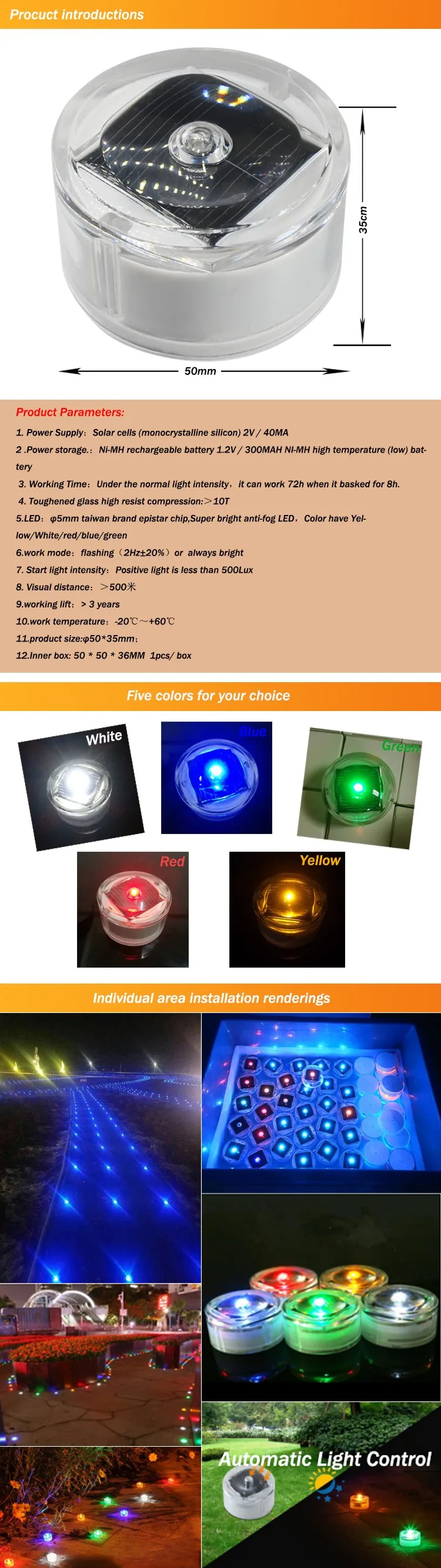 Waterproof Ip 68 Outdoor Solar Blinking Led Ground Garden Light Buy