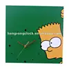 Wooden Childrens' Clock Funny wooden wall clock square wood clock