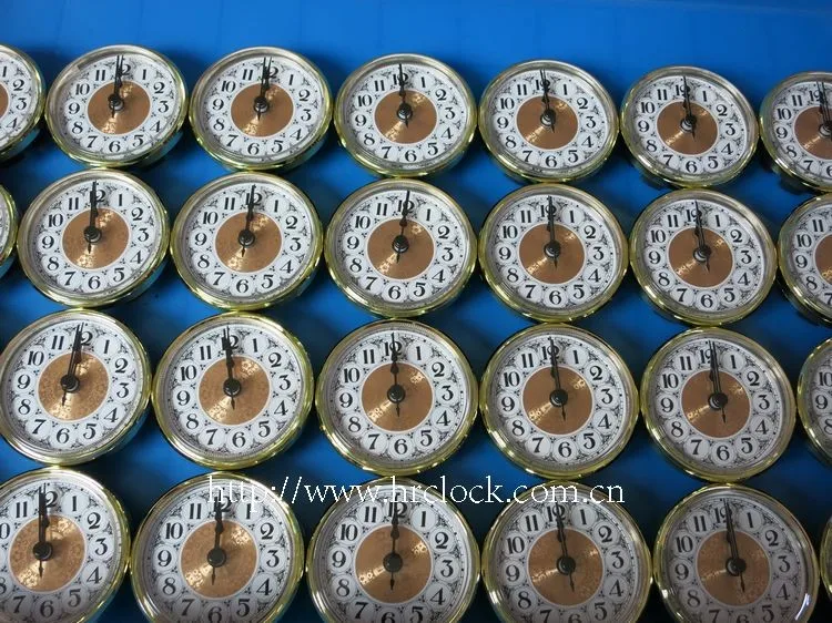 Clock Insert Movement In 31/2"(90mm) Dia. Size Has A Gold Rim And Gold