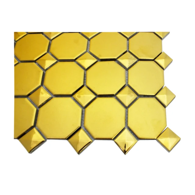 Gold Color Mosaic High Quality Dining Room Gold Wall Ceramic Tile - Buy ...