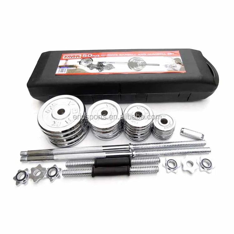 
50KG Adjustable Chrome Barbell Dumbbell Set 