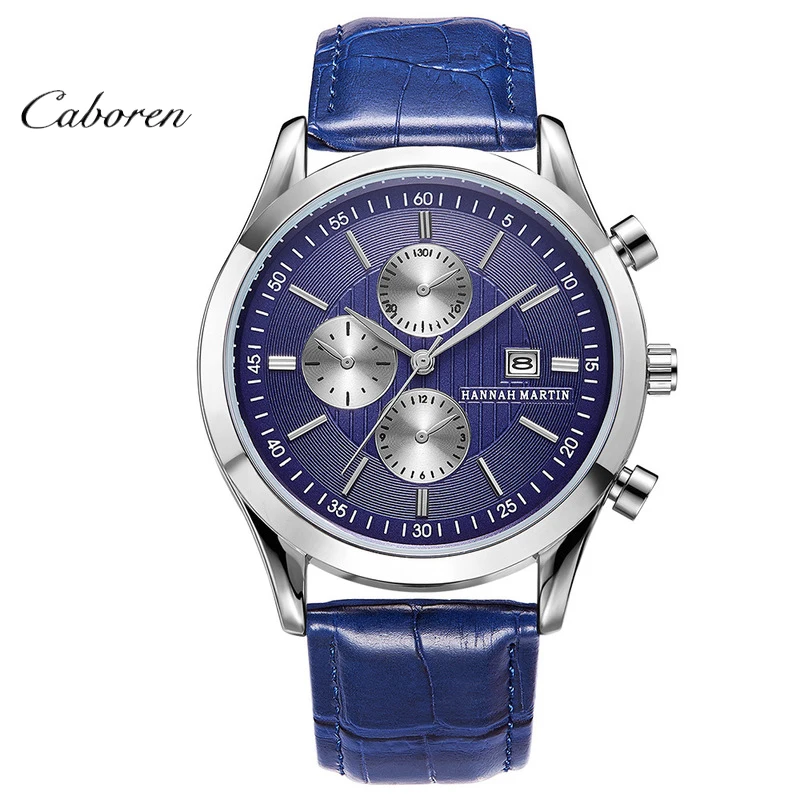 

New blue belt sports calendar business sports and leisure waterproof watch, Colors