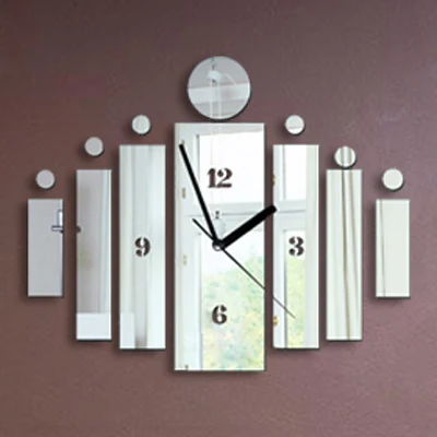 

Preciser Needle Clock Large Home Decor Wall Clock Mirror Reflective Clock