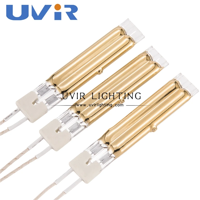 Gold plated short wave quartz infrared heat lamp bulb