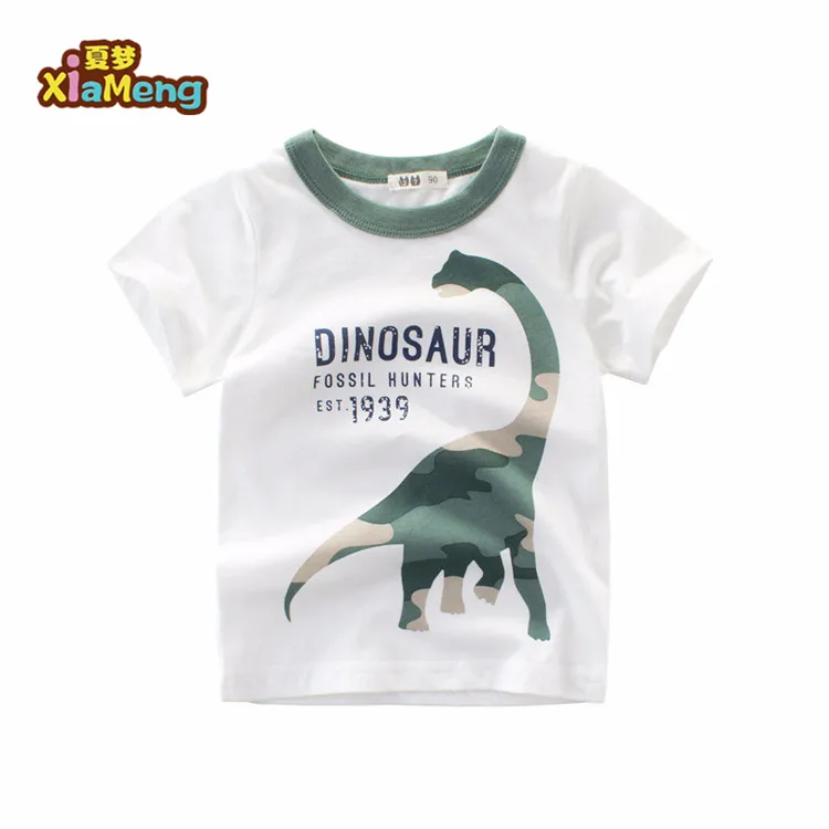 

Short sleeve cartoon dinosaur in cotton kids tshirts boys