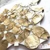 New Zealand Luxury gold capiz shell mixed white marble floor tile