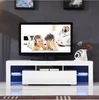 Modern LED TV unit cabinet stand matt body and high gloss doors for living room furniture