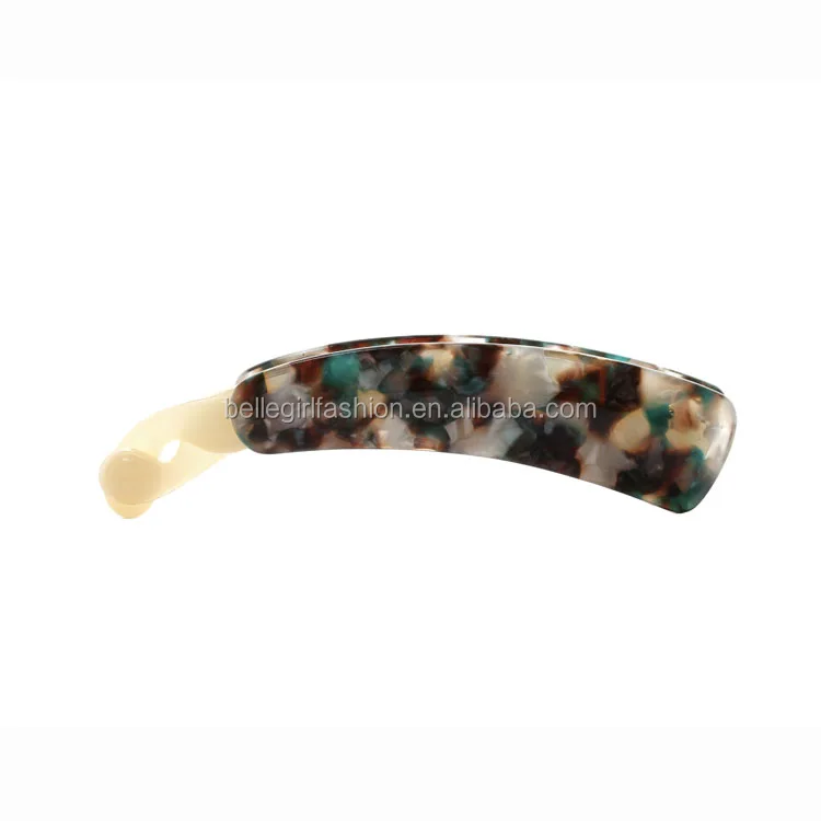 Wholesale Fancy Banana Hair Clips Acetate Acrylic Barrettes For