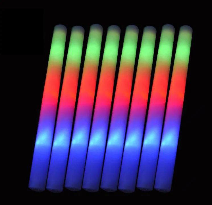 Party Light Sticks LED Flashing Foam Glow Stick Colorful Fluorescent Tube Decor 