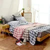 Japanese style 100% cotton woven bed throw blanket for sofa