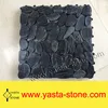 Sale With Plastic Back Board Sliced Black River Stone