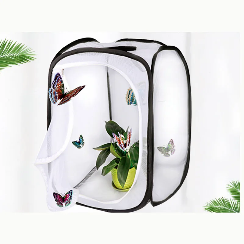 

Dropshipping M size 15.7''X15.7X23.6'' Insect and Butterfly Habitat Cage Terrarium Pop-up micro tent, White