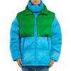OEM Men Color Block Oversized Quilted Shell Down Jacket With Detachable Vest