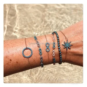 HYH new style women silver bracelet suppliers women turquoise gemstone bracelet india