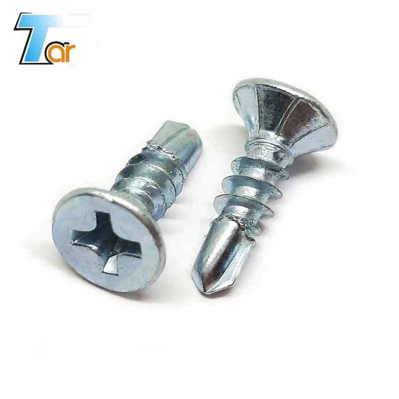 
Fast penetrate CSK Flat Head Self Drilling screw with or without ribs/nibs under head 