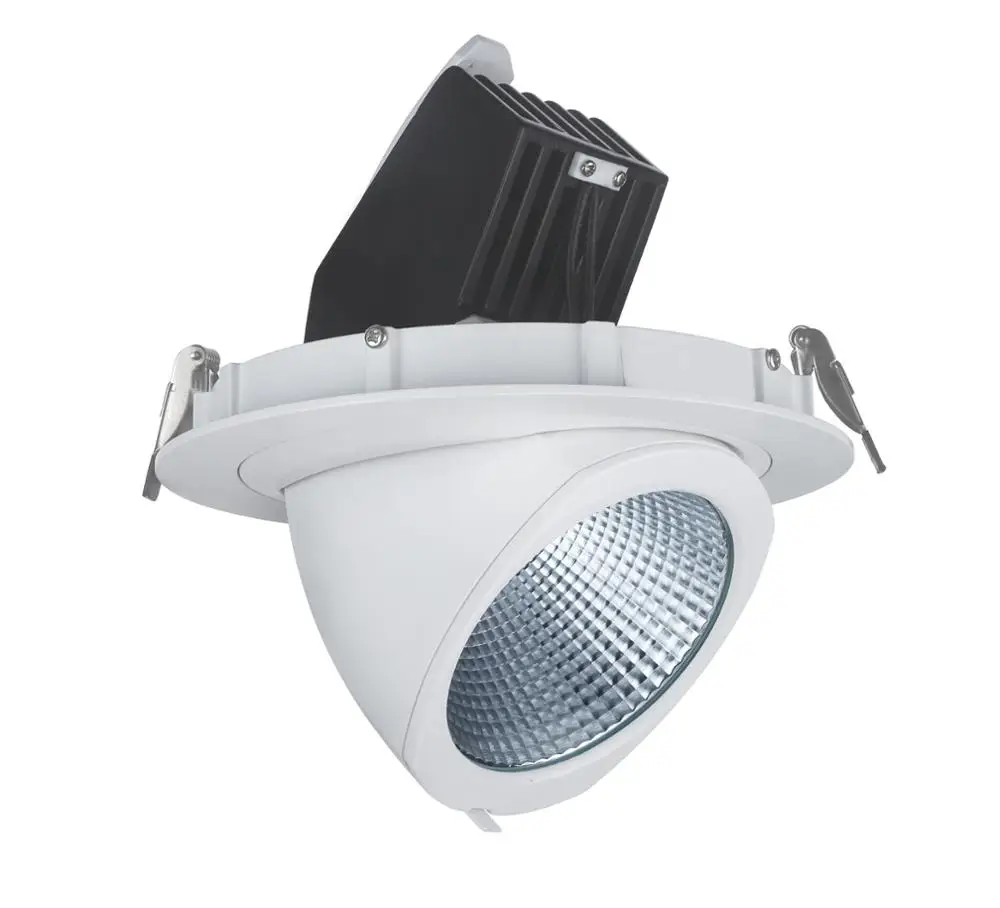 
European Standard Recessed 6 inch 50w Triac Dimmable COB led down light/downlights black frame 
