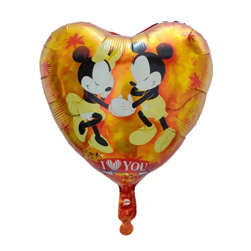 Mickey Minnie Cartoon Character Printed I Love You18 Inch Heart Shape ...