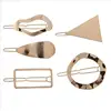 New Fashion Women Girls Gold/Silver Plated Metal Triangle Circle Round Hair Clips Metal Circle Hairpins Holder Hair Accessories