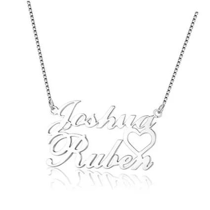 Personalized 925 Sterling Silver Double Plated Name Necklace