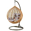 Cast aluminum outdoor patio garden rattan wicker egg shaped hanging cane swing chair with stand