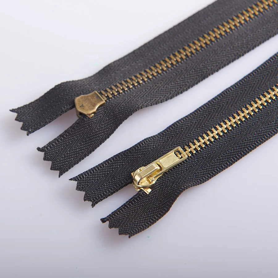 Custom Gold Color Metal Zipper And Zipper Puller With Your Own Logo