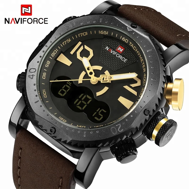 

2017 Top Luxury Brand NAVIFORCE 9094 Men Sport Military Watches Men's Quartz Analog Digital Wrist Watch Man Clock Relogio Mascul, 5 color choose