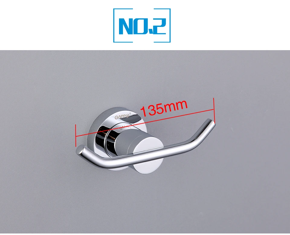 GAPPO 1 set High quality Restroom Tower Holder Wall-mount hooks Bathroom accessories Clothes Hook G1805-2
