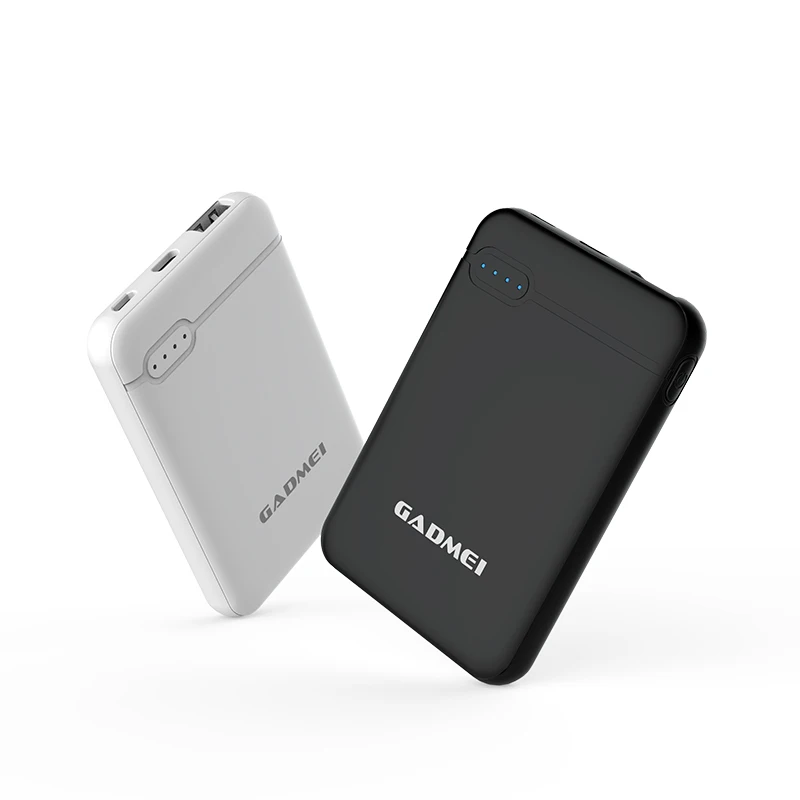 

Gadmei 2019 new product ultra thin power bank with customized oem logo card like mini powerbank 5000mah, Black white