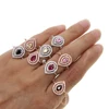 high quality rhodium plated 925 sterling silver personalized delicate chain rings cubic zirconia tear drop ring