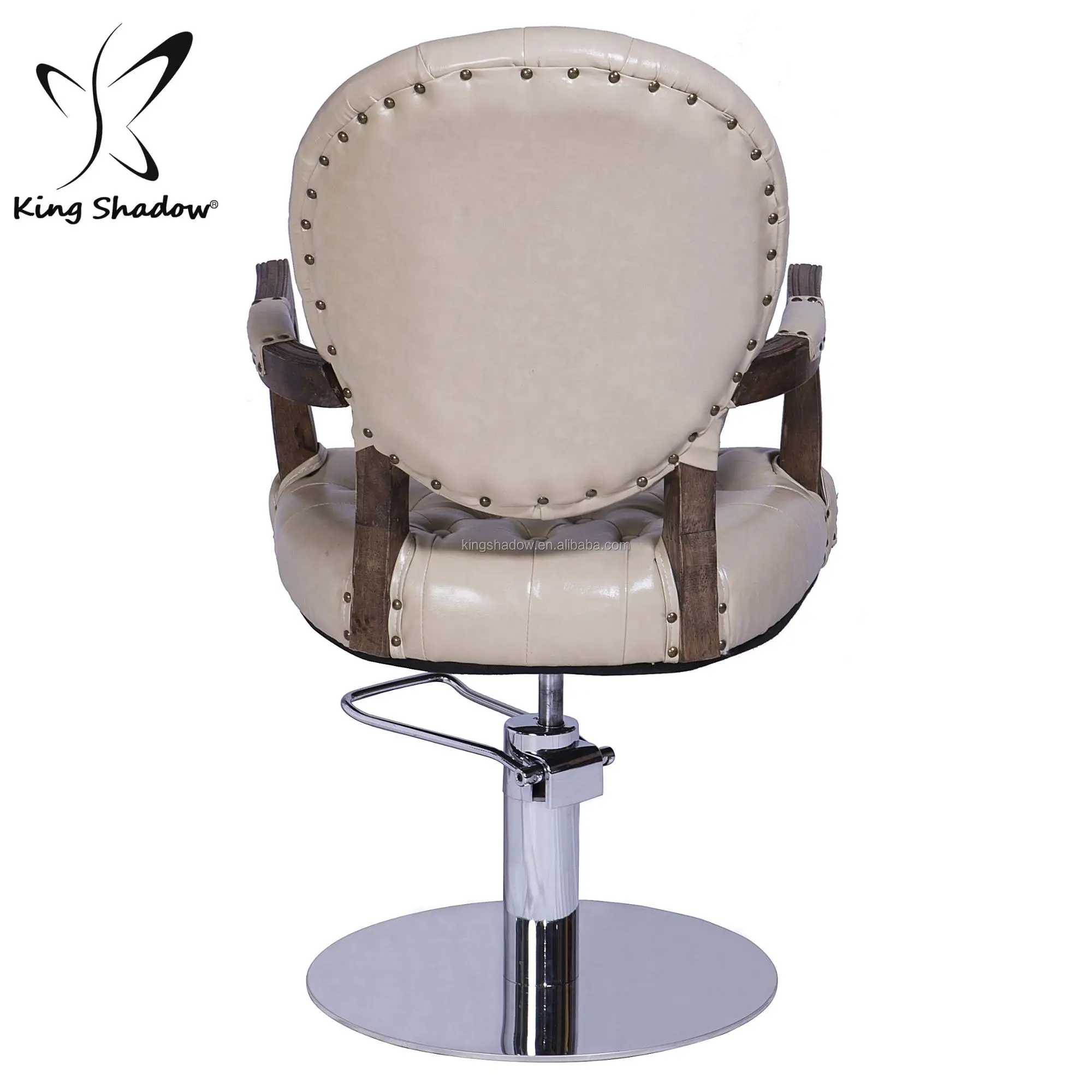 Gold Leather Barber Chair Barber Shop Waiting Chairs Hair Salon Styling