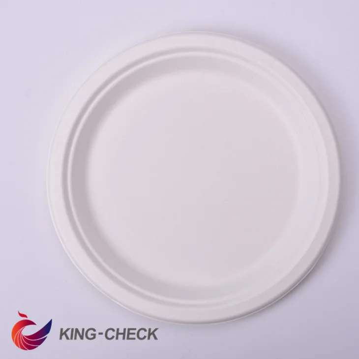 Wholesale Round Shape One Time Use Sugarcane Bagasse Biodegradable Take Away Paper Dinner Plate