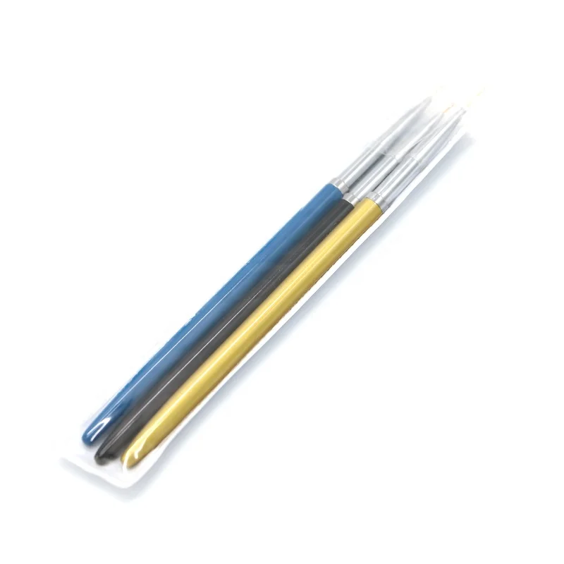 

Professional Wholesale Metal Handle Nail Brushes 7mm 9mm 11mm Nail Art Drawing Liner Pen, Blue, black. yellow