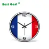 Quiet Sweep Decorative Modern Round French flag Wall Clock