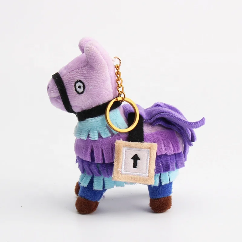 high quality epic game battle royal loot llama plush stuffed toy doll soft animal alpaca fortnite keychain key ring - loot llama fortnite